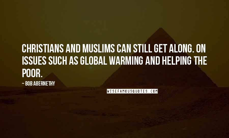 Bob Abernethy Quotes: Christians and Muslims can still get along. On issues such as global warming and helping the poor.