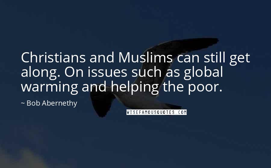 Bob Abernethy Quotes: Christians and Muslims can still get along. On issues such as global warming and helping the poor.
