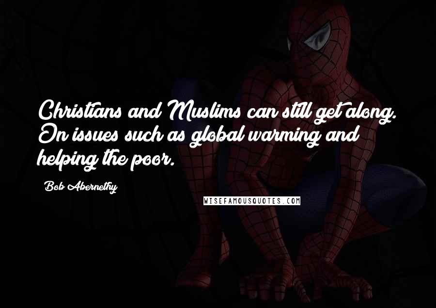 Bob Abernethy Quotes: Christians and Muslims can still get along. On issues such as global warming and helping the poor.