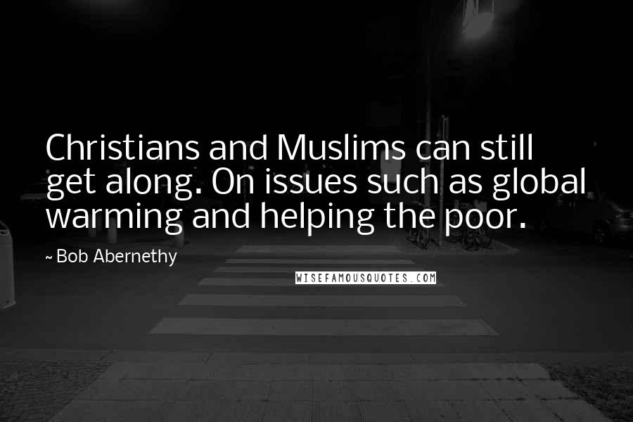 Bob Abernethy Quotes: Christians and Muslims can still get along. On issues such as global warming and helping the poor.