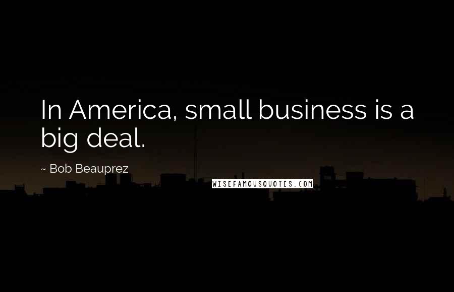 Bob Beauprez Quotes: In America, small business is a big deal.