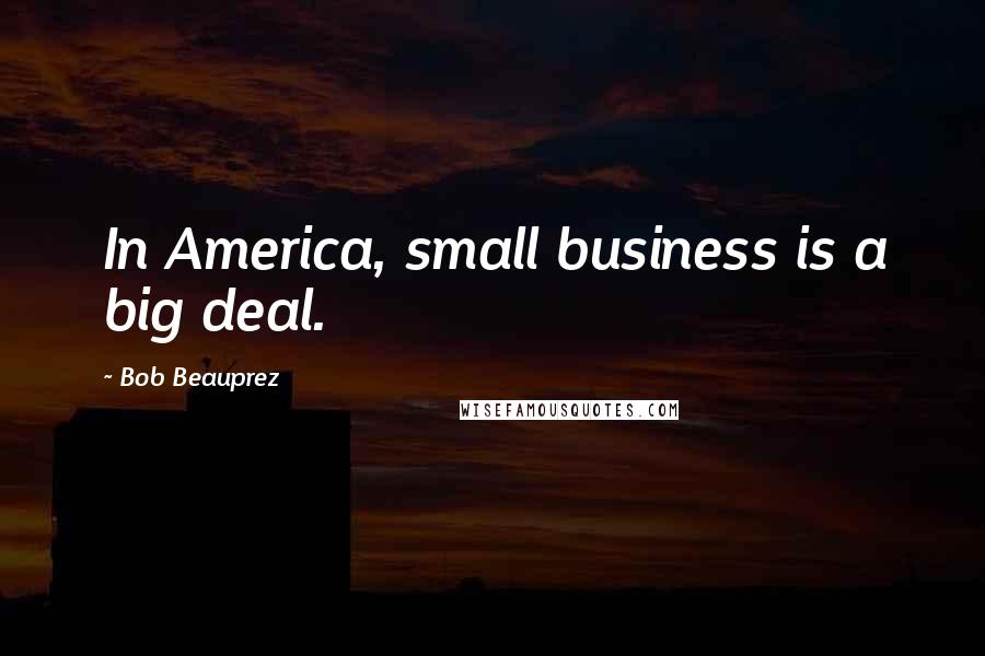 Bob Beauprez Quotes: In America, small business is a big deal.