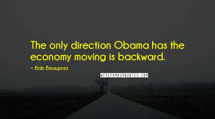 Bob Beauprez Quotes: The only direction Obama has the economy moving is backward.