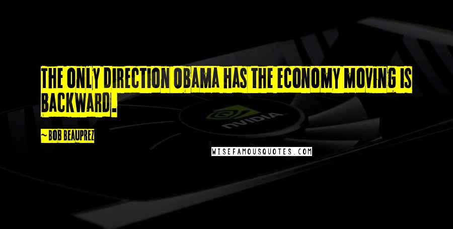 Bob Beauprez Quotes: The only direction Obama has the economy moving is backward.