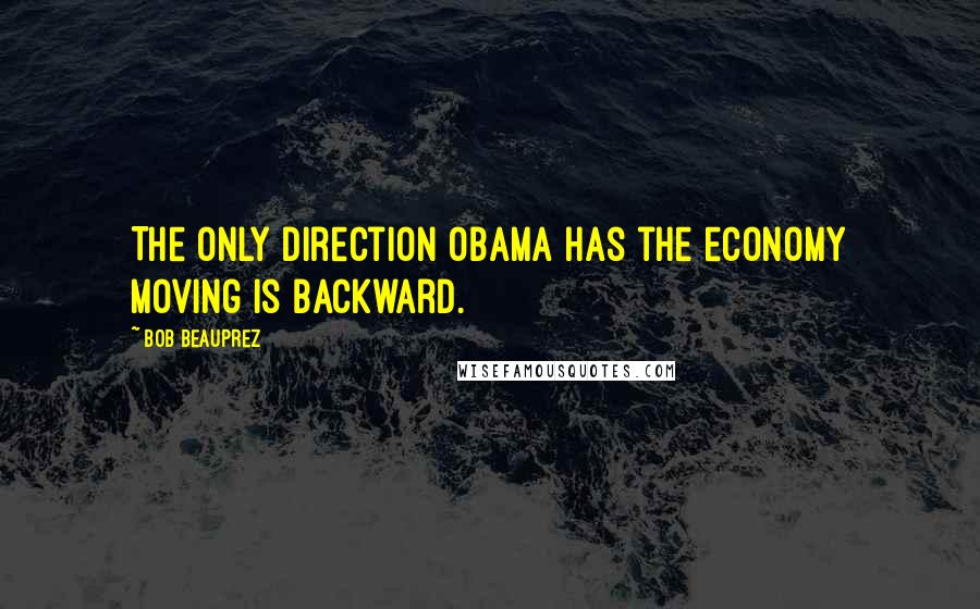 Bob Beauprez Quotes: The only direction Obama has the economy moving is backward.