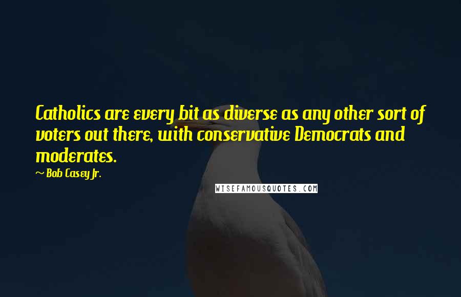 Bob Casey Jr. Quotes: Catholics are every bit as diverse as any other sort of voters out there, with conservative Democrats and moderates.