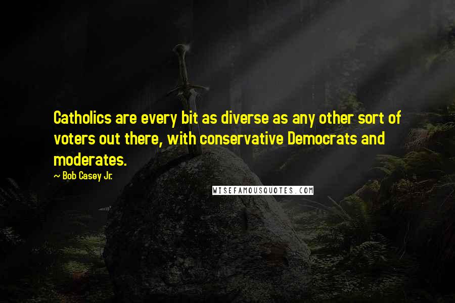 Bob Casey Jr. Quotes: Catholics are every bit as diverse as any other sort of voters out there, with conservative Democrats and moderates.