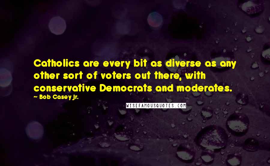 Bob Casey Jr. Quotes: Catholics are every bit as diverse as any other sort of voters out there, with conservative Democrats and moderates.