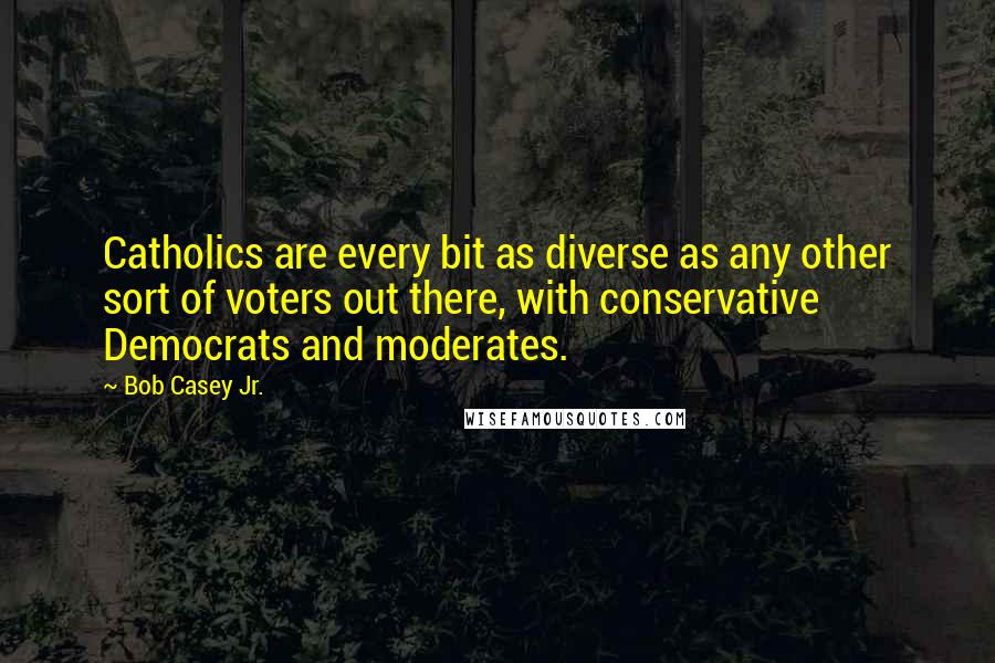 Bob Casey Jr. Quotes: Catholics are every bit as diverse as any other sort of voters out there, with conservative Democrats and moderates.