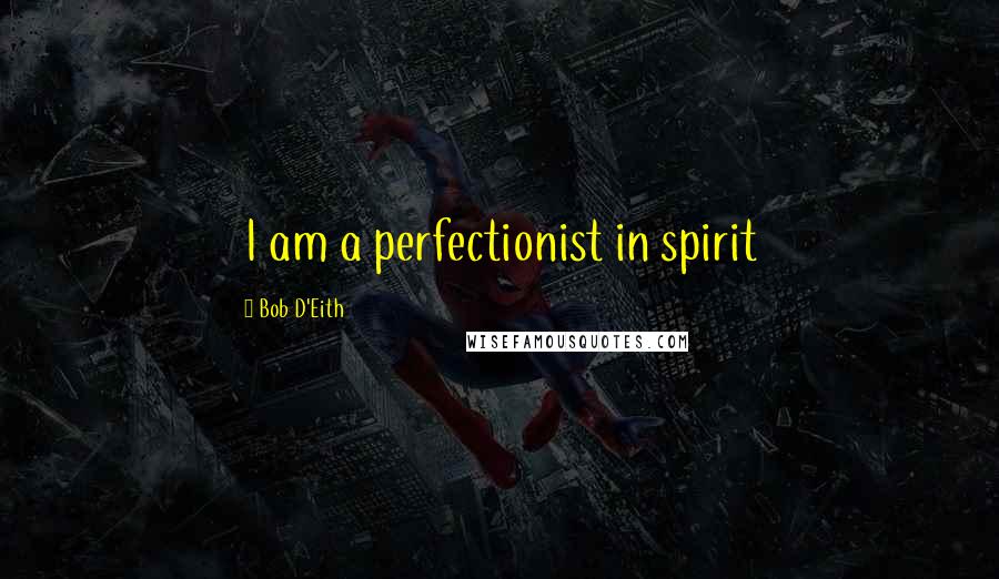 Bob D'Eith Quotes: I am a perfectionist in spirit