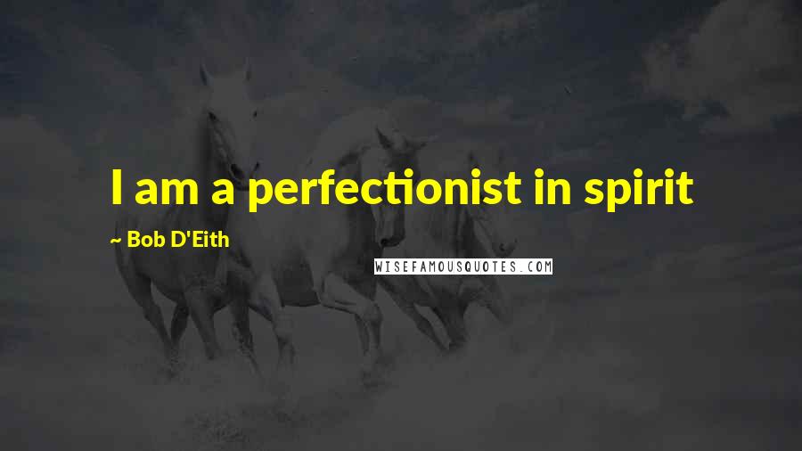 Bob D'Eith Quotes: I am a perfectionist in spirit