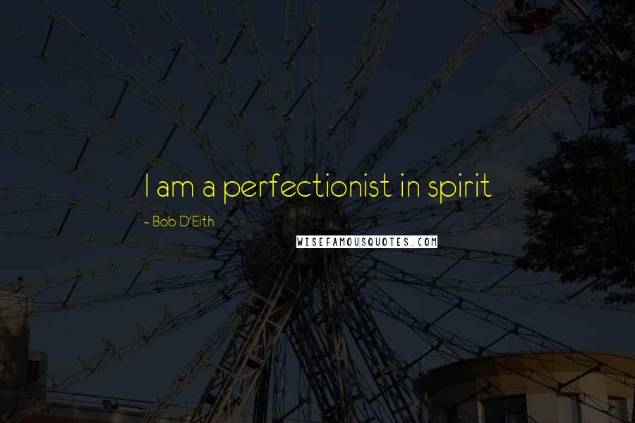 Bob D'Eith Quotes: I am a perfectionist in spirit