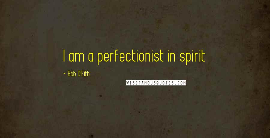 Bob D'Eith Quotes: I am a perfectionist in spirit