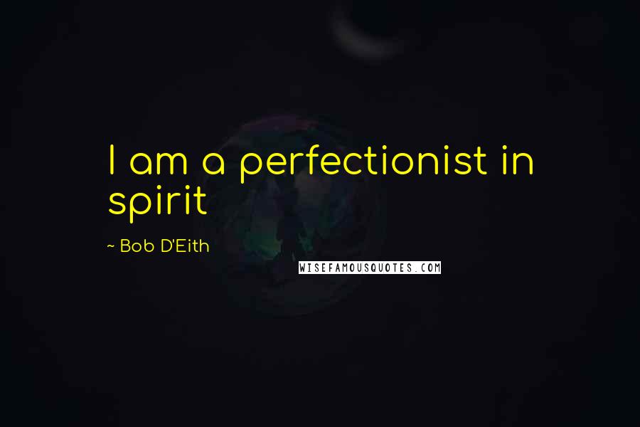 Bob D'Eith Quotes: I am a perfectionist in spirit