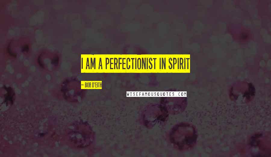 Bob D'Eith Quotes: I am a perfectionist in spirit