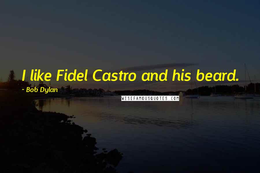 Bob Dylan Quotes: I like Fidel Castro and his beard.