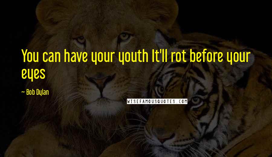 Bob Dylan Quotes: You can have your youth It'll rot before your eyes