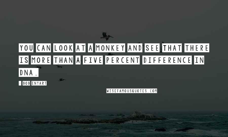 Bob Enyart Quotes: You can look at a monkey and see that there is more than a five percent difference in DNA.