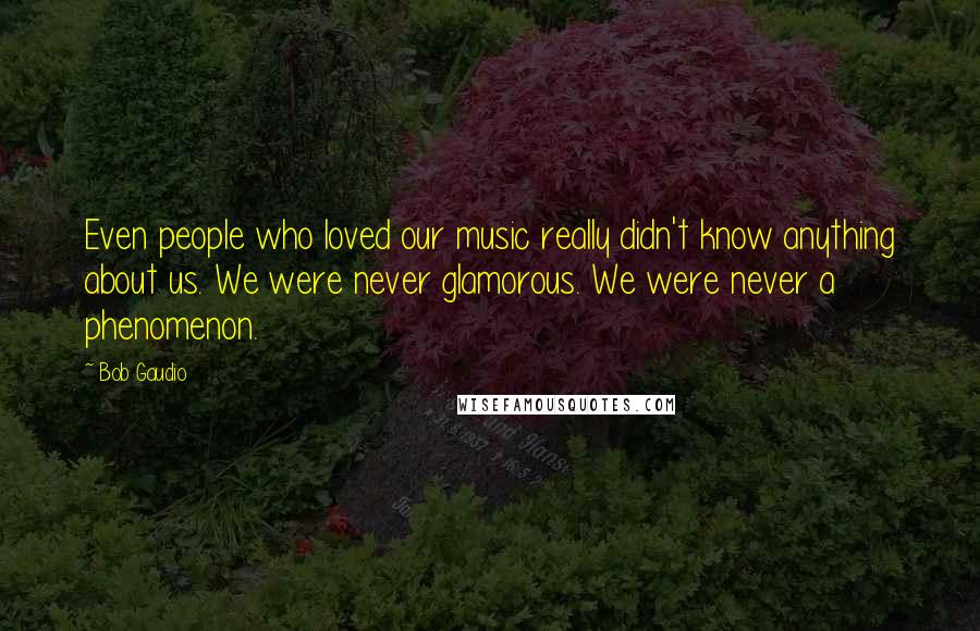 Bob Gaudio Quotes: Even people who loved our music really didn't know anything about us. We were never glamorous. We were never a phenomenon.