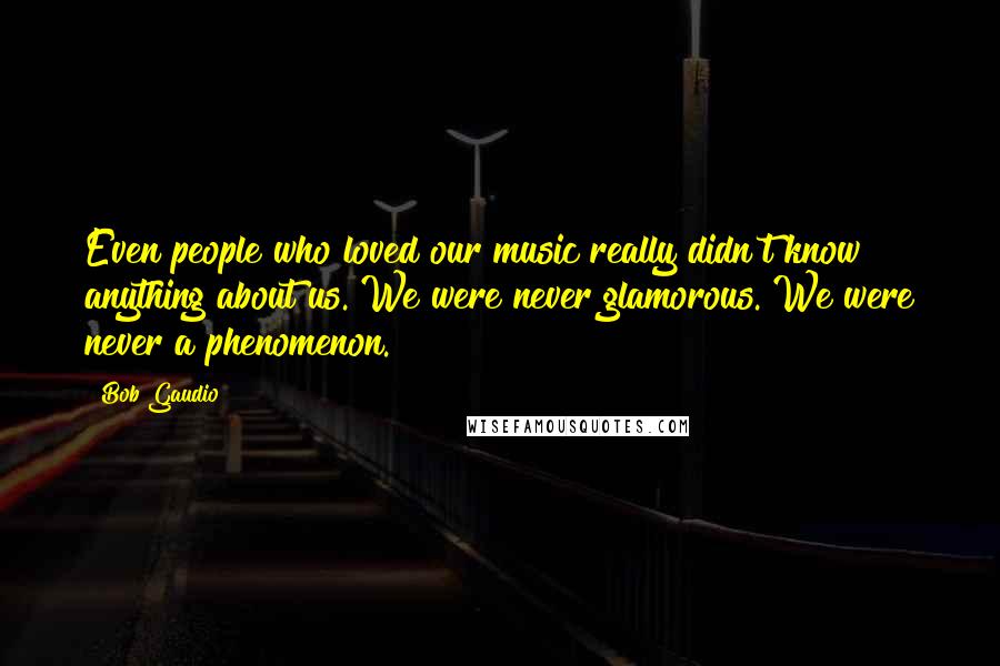 Bob Gaudio Quotes: Even people who loved our music really didn't know anything about us. We were never glamorous. We were never a phenomenon.