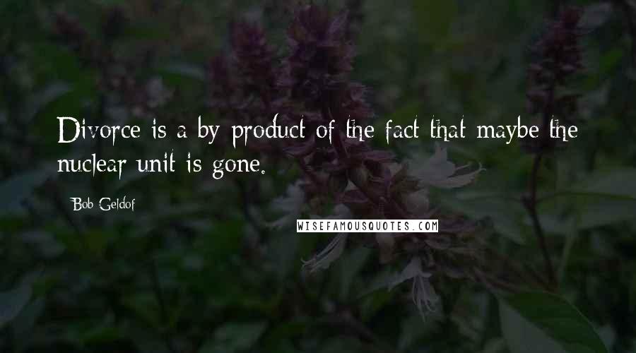 Bob Geldof Quotes: Divorce is a by-product of the fact that maybe the nuclear unit is gone.