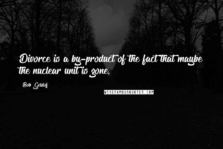 Bob Geldof Quotes: Divorce is a by-product of the fact that maybe the nuclear unit is gone.