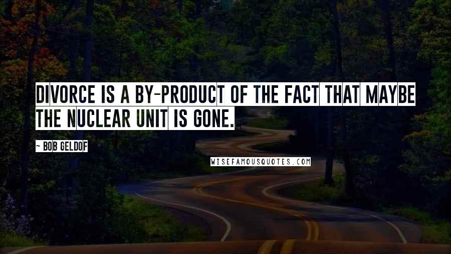 Bob Geldof Quotes: Divorce is a by-product of the fact that maybe the nuclear unit is gone.