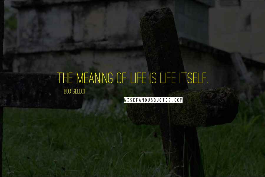 Bob Geldof Quotes: The meaning of life is life itself.