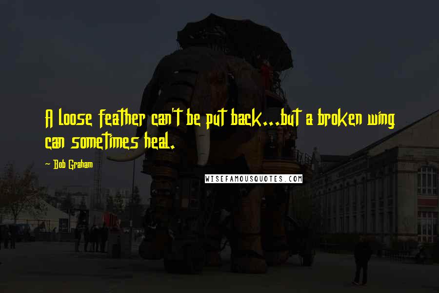 Bob Graham Quotes: A loose feather can't be put back...but a broken wing can sometimes heal.
