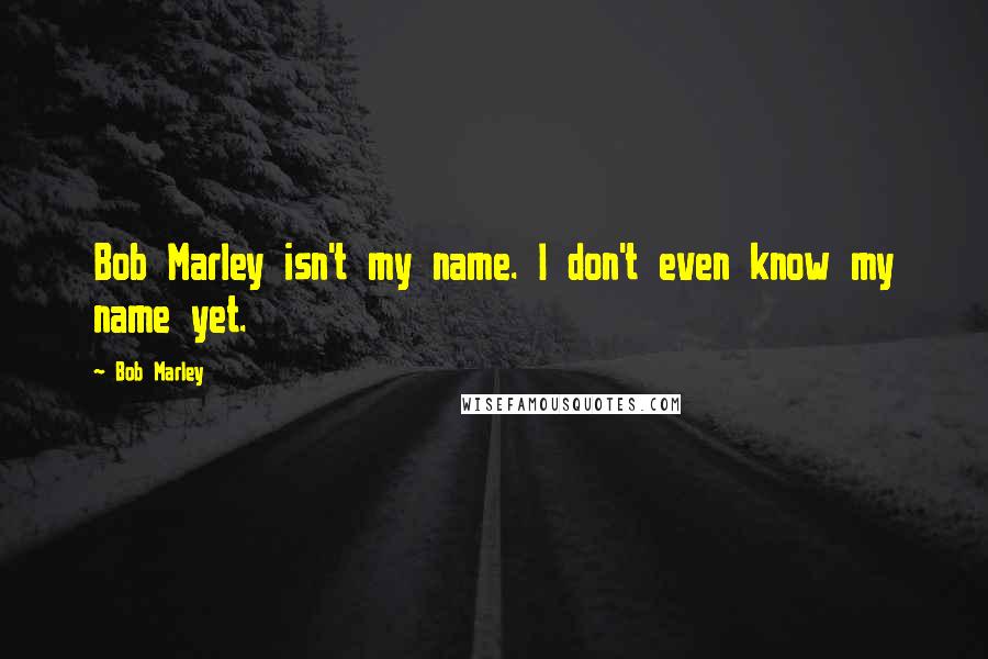 Bob Marley Quotes: Bob Marley isn't my name. I don't even know my name yet.