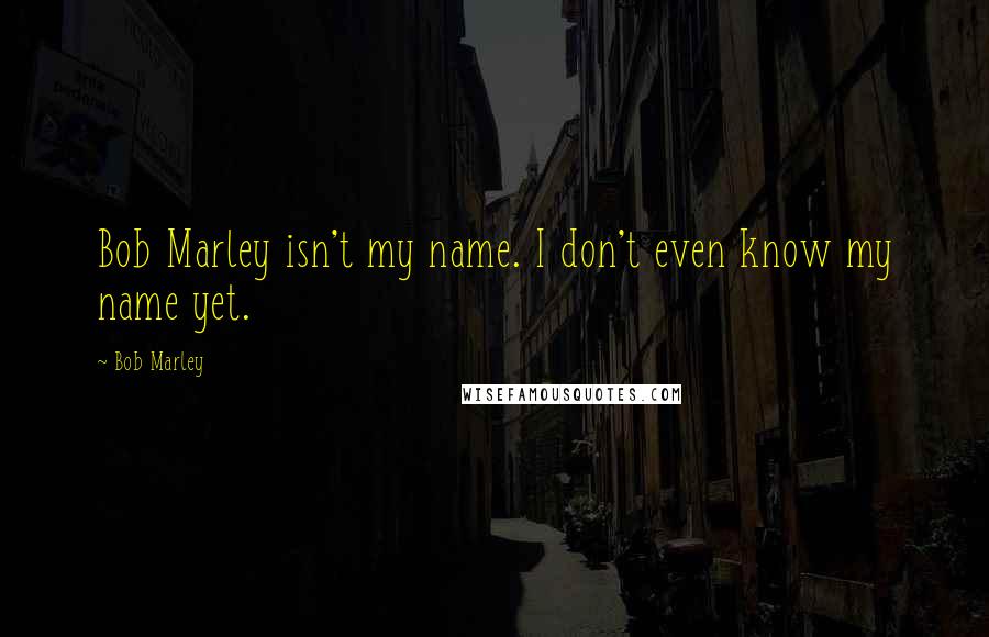 Bob Marley Quotes: Bob Marley isn't my name. I don't even know my name yet.