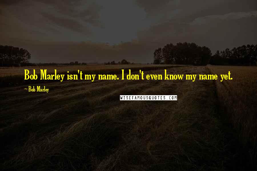 Bob Marley Quotes: Bob Marley isn't my name. I don't even know my name yet.