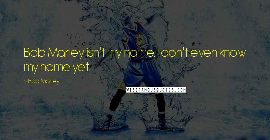 Bob Marley Quotes: Bob Marley isn't my name. I don't even know my name yet.