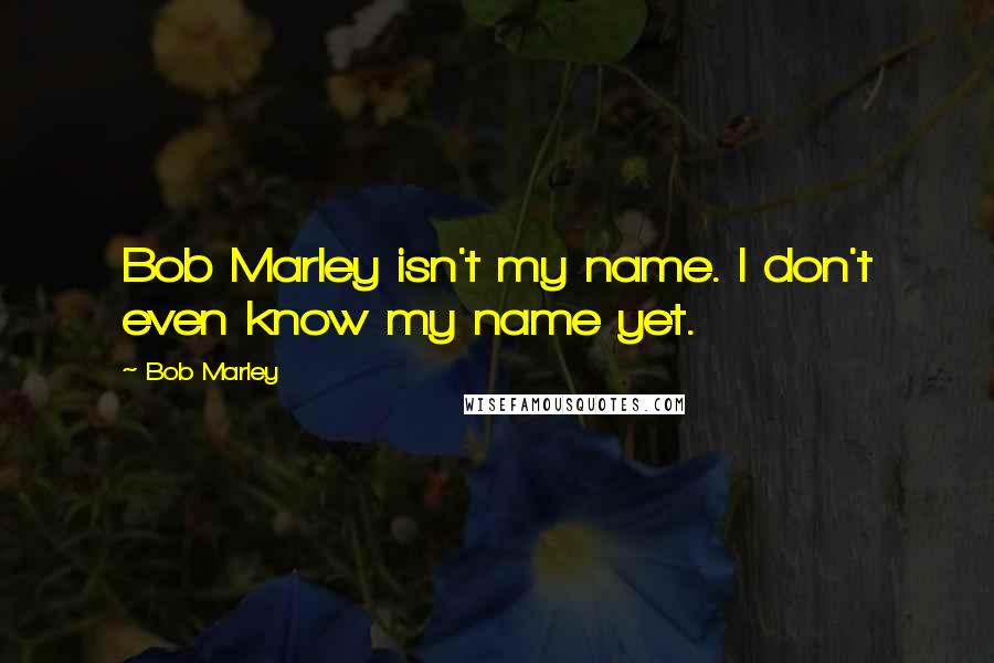 Bob Marley Quotes: Bob Marley isn't my name. I don't even know my name yet.