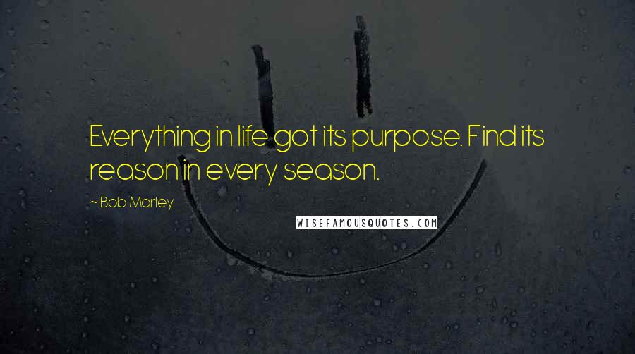 Bob Marley Quotes: Everything in life got its purpose. Find its reason in every season.