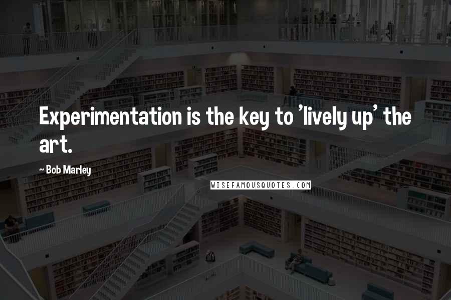 Bob Marley Quotes: Experimentation is the key to 'lively up' the art.