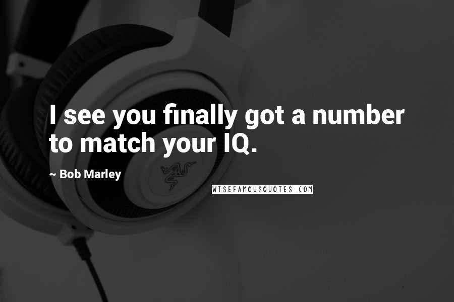 Bob Marley Quotes: I see you finally got a number to match your IQ.