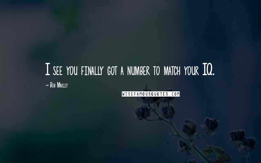 Bob Marley Quotes: I see you finally got a number to match your IQ.