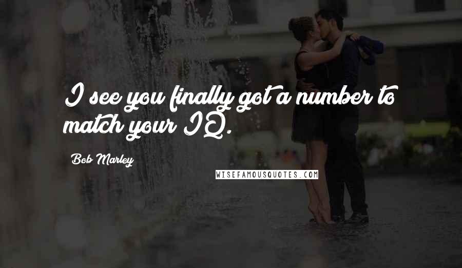 Bob Marley Quotes: I see you finally got a number to match your IQ.