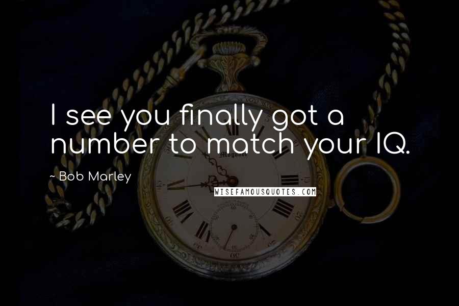 Bob Marley Quotes: I see you finally got a number to match your IQ.