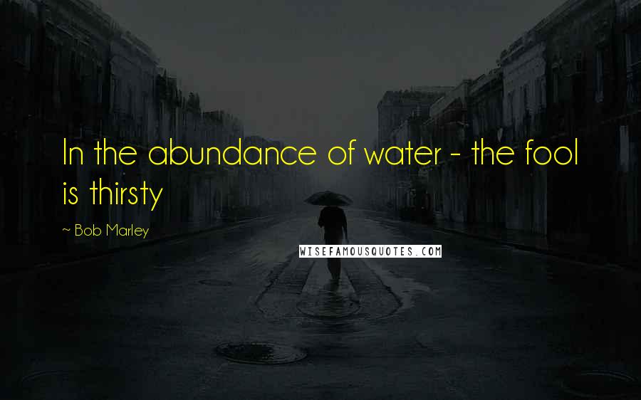 Bob Marley Quotes: In the abundance of water - the fool is thirsty