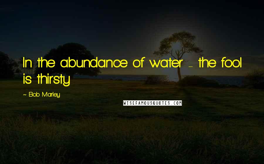 Bob Marley Quotes: In the abundance of water - the fool is thirsty