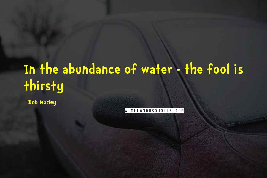 Bob Marley Quotes: In the abundance of water - the fool is thirsty