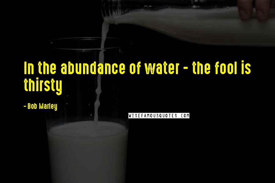 Bob Marley Quotes: In the abundance of water - the fool is thirsty