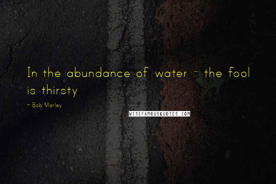 Bob Marley Quotes: In the abundance of water - the fool is thirsty