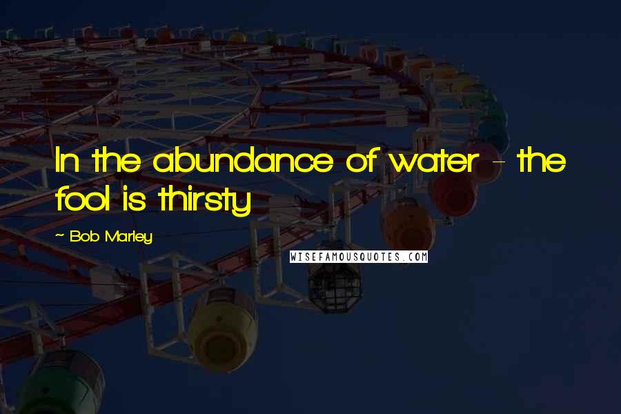 Bob Marley Quotes: In the abundance of water - the fool is thirsty