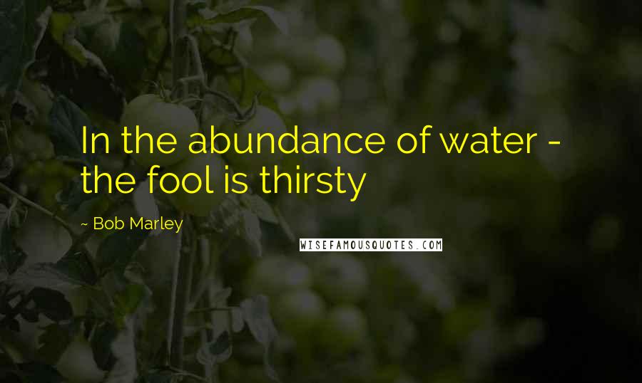 Bob Marley Quotes: In the abundance of water - the fool is thirsty