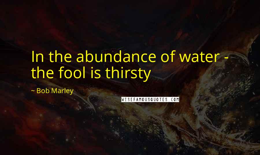 Bob Marley Quotes: In the abundance of water - the fool is thirsty