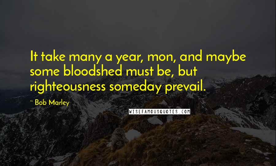 Bob Marley Quotes: It take many a year, mon, and maybe some bloodshed must be, but righteousness someday prevail.