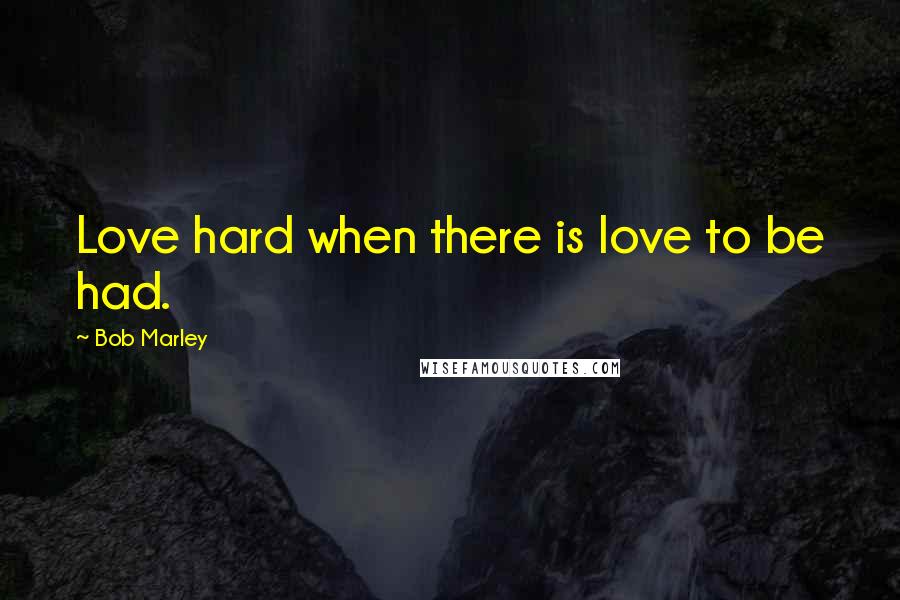 Bob Marley Quotes: Love hard when there is love to be had.